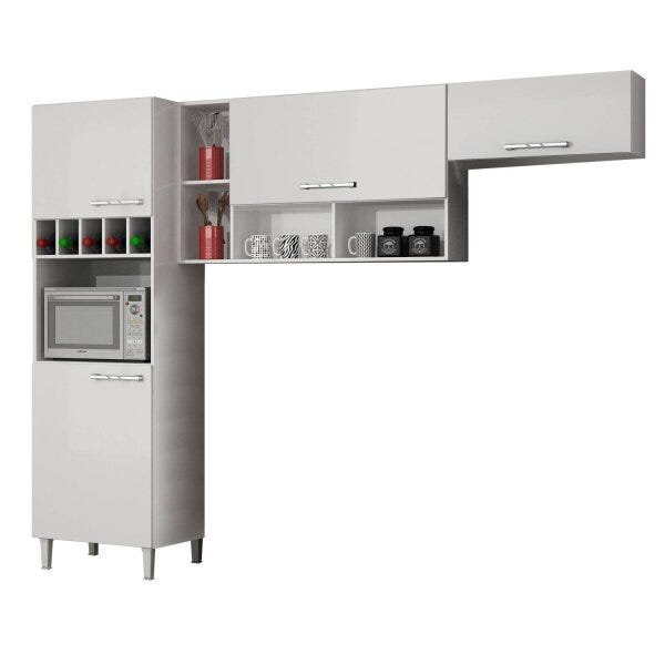 Cozinha Compacta 3 Peças com Paneleiro Adega Ágatha Sallêto Móveis - 2