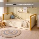 Ver imagem 4 de Mini Cama Infantil Montessoriana em MDF com Pés de Madeira Branco com Mel