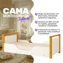 Ver imagem 2 de Mini Cama Infantil Montessoriana em MDF com Pés de Madeira Branco com Mel