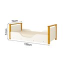 Ver imagem 3 de Mini Cama Infantil Montessoriana em MDF com Pés de Madeira Branco com Mel