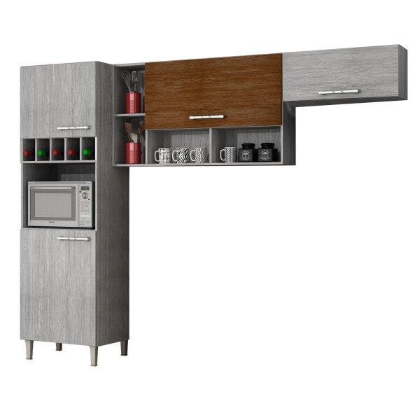 Cozinha Compacta 3 Peças com Paneleiro Adega Ágatha Sallêto Móveis - 2