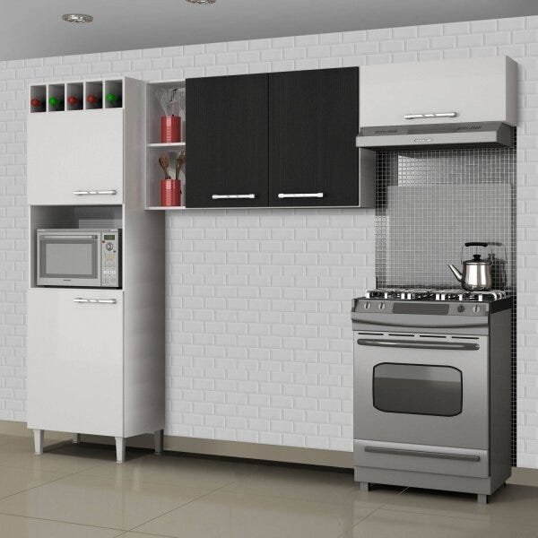 Cozinha Compacta 3 Peças com Paneleiro Adega Opala Sallêto Móveis - 1