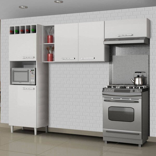 Cozinha Compacta 3 Peças com Paneleiro Adega Opala Sallêto Móveis - 1
