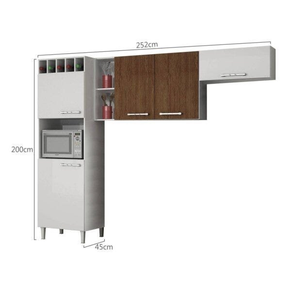 Cozinha Compacta 3 Peças com Paneleiro Adega Opala Sallêto Móveis - 4