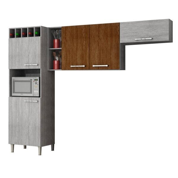Cozinha Compacta 3 Peças com Paneleiro Adega Opala Sallêto Móveis - 2