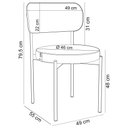 Ver imagem 5 de Kit 08 Cadeiras Estofadas para Sala de Jantar Louvre L02 Couríssimo Whisky - Lyam Decor