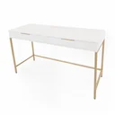 Ver mais imagens de Escrivaninha Square 2 Gavetas 100% MDF Pés de Metal Branca