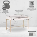 Ver imagem 3 de Escrivaninha Square 2 Gavetas 100% MDF Pés de Metal Branca