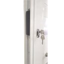 Ver imagem 2 de Porta Pivotante de Alumínio Branco com Puxador, Friso e Visor Linha 30 Roma - Direita / 210 x 100