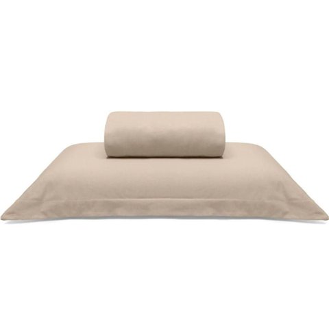 Jogo de Cama Buettner Solteiro King Malha Liso 2 Peças Image Bege