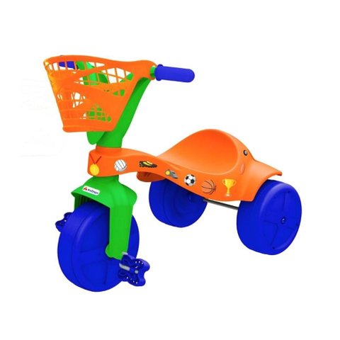 Triciclo Esportes Laranja com Cestinha Xalingo