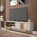 Ver imagem 2 de Rack para TV até 75 Polegadas Permóbili Paraty 1 porta de Correr Off White/Savana i - 100% MDF