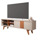 Ver imagem 1 de Rack para TV até 75 Polegadas Permóbili Paraty 1 porta de Correr Off White/Savana i - 100% MDF