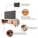Ver imagem 3 de Rack para TV até 75 Polegadas Permóbili Paraty 1 porta de Correr Off White/Savana i - 100% MDF