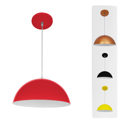 Luminária Ndenteesfera Lustre Led de Teto Lua 34 Texturado:vermelho - 3