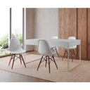 Ver imagem 1 de Mesa Jantar Industrial Retangular Filadélfia Branca 137x90cm Base Ferro Branco com 4 Cadeiras