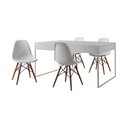 Ver imagem 6 de Mesa Jantar Industrial Retangular Filadélfia Branca 137x90cm Base Ferro Branco com 4 Cadeiras