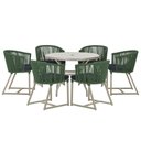 Ver imagem 1 de Mesa e 6 Cadeiras de Jantar Noronha Fendi E12 Trama Original Verde