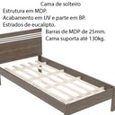 Ver imagem 2 de Cama de solteiro MDP CM8010 Nogal/Branco - Gran Belo
