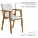 Ver imagem 5 de Conjunto Sala de Jantar 4 Lugares Redonda com Prato Giratório Mesa e Cadeira Flora Marrom/Cinamomo/Off White/Veludo Palha