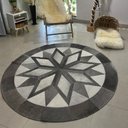 Ver imagem 3 de Tapete Mandala Redondo 100% Couro 1,60 Diâmetro