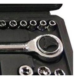 Jogo de Soquetes Sextavado de 1/4 e 3/8 Pol. com 40 Peças - 3 Jogo de Soquetes Sextavado de 1/4 e 3/8 Pol. com 40 Peças - 3