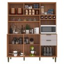 Ver imagem 4 de Cozinha Compacta 160cm Melissa 5 Portas 2 Gavetas Armário de Cozinha J Carvalho Freijó/Fumê