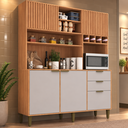 Ver imagem 1 de Cozinha Compacta Melissa 160cm 5 Portas 2 Gavetas Freijó/Fumê - J Carvalho