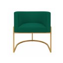 Ver imagem 1 de Poltrona Decorativa Luna Estofada Base Metálica Suede: Suede Verde