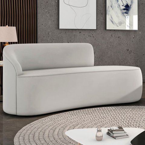 Sofá 2 Lugares para Sala 140cm Orgânico Wendi Veludo Cinza I01 - Mpozenato