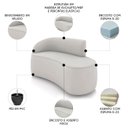 Ver imagem 3 de Sofá 2 Lugares para Sala 140cm Orgânico Wendi Veludo Cinza I01 - Mpozenato
