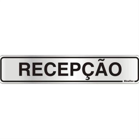 Placa de Alumínio Auto-Adesiva 5x25cm Recepção - 100 CK - SINALIZE PLACA AUTO-ADES.5X25CM(RECEPCAO) 