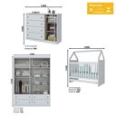 Ver imagem 3 de Kit Conjunto Quarto Infantil Guarda Roupa Roupeiro Cama Berço Cômoda Multiuso Gaveteiro Mdf