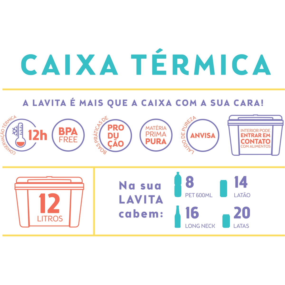 Caixa Térmica Lavita 12 L - Vermelha Color - 2