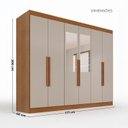 Ver imagem 4 de Guarda-Roupa Casal Malta 6 Portas 2 Gavetas com Espelhos Yescasa