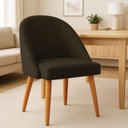 Ver imagem 2 de Kit 06 Cadeiras Poltrona de Jantar Luna Suede Marrom Pés Palito Castanho - Pallazio