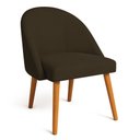 Ver imagem 3 de Kit 06 Cadeiras Poltrona de Jantar Luna Suede Marrom Pés Palito Castanho - Pallazio