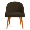 Ver imagem 4 de Kit 06 Cadeiras Poltrona de Jantar Luna Suede Marrom Pés Palito Castanho - Pallazio