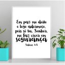 Ver imagem 2 de Quadro Salmo Em Paz Me Deito 45x34cm:Madeira branca
