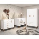 Ver imagem 6 de Dormitório Infantil Isis Guarda Roupa 3 Portas, Cômoda 1 Porta e Berço Branco - Reller Móveis