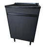 Tanque 34l com Gabinete Mdf Preto Puxador Perfil Montado - 5