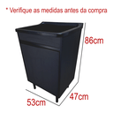 Ver imagem 2 de Tanque 34l com Gabinete Mdf Preto Puxador Perfil Montado