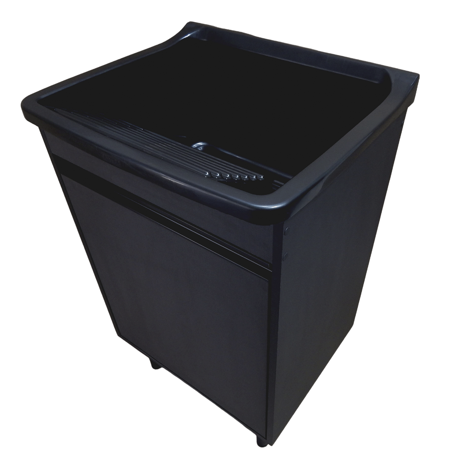 Tanque 34l com Gabinete Mdf Preto Puxador Perfil Montado - 4