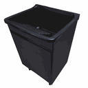 Ver imagem 4 de Tanque 34l com Gabinete Mdf Preto Puxador Perfil Montado