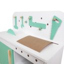 Ver imagem 5 de Bancada de Ferramentas Oficina Infantil Kit Livro Educativo em Madeira - Verde Claro