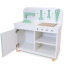 Ver imagem 4 de Bancada de Ferramentas Oficina Infantil Kit Livro Educativo em Madeira - Verde Claro
