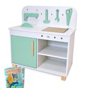 Ver imagem 1 de Bancada de Ferramentas Oficina Infantil Kit Livro Educativo em Madeira - Verde Claro