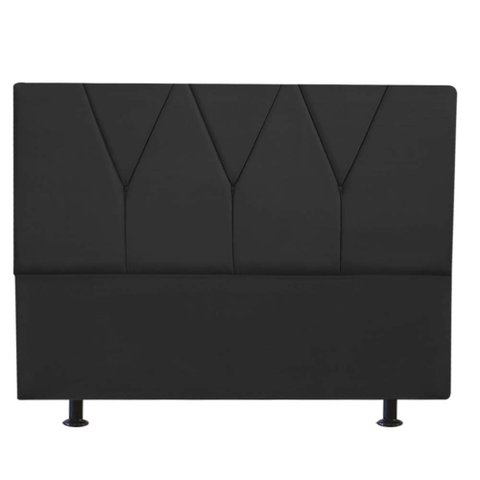 Cabeceira Estofada Cama Box King Jade 195cm Suede:preto