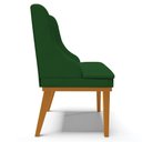 Ver imagem 6 de Cadeira Decorativa Sala de Jantar Base Fixa de Madeira Firenze Veludo Luxo Verde/Castanho G19 - Gran
