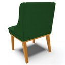 Ver imagem 7 de Cadeira Decorativa Sala de Jantar Base Fixa de Madeira Firenze Veludo Luxo Verde/Castanho G19 - Gran